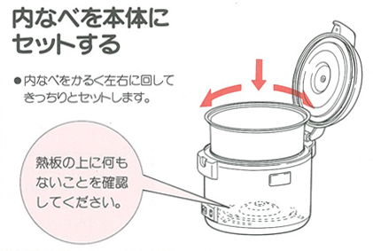 電子炊飯ジャー2升炊きの使用方法｜使い方｜鍋と炊飯器と鋳物コンロの